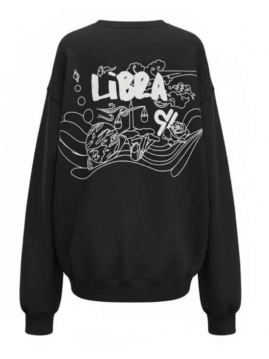 Tops - Good American Libra Boyfriend Sweatshirt Black Size 6 NWT